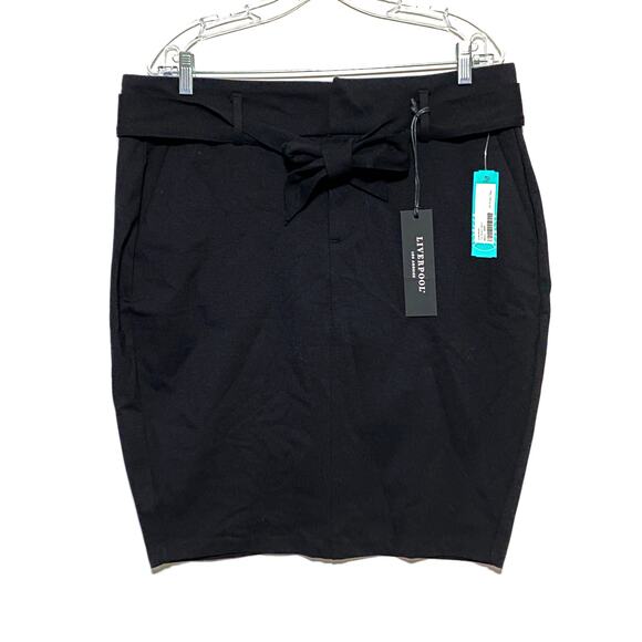 Liverpool Jeans Company Dresses & Skirts - Liverpool Los Angeles Black Chloe Pencil Skirt Tie Waist NWT Womens Plus 14W